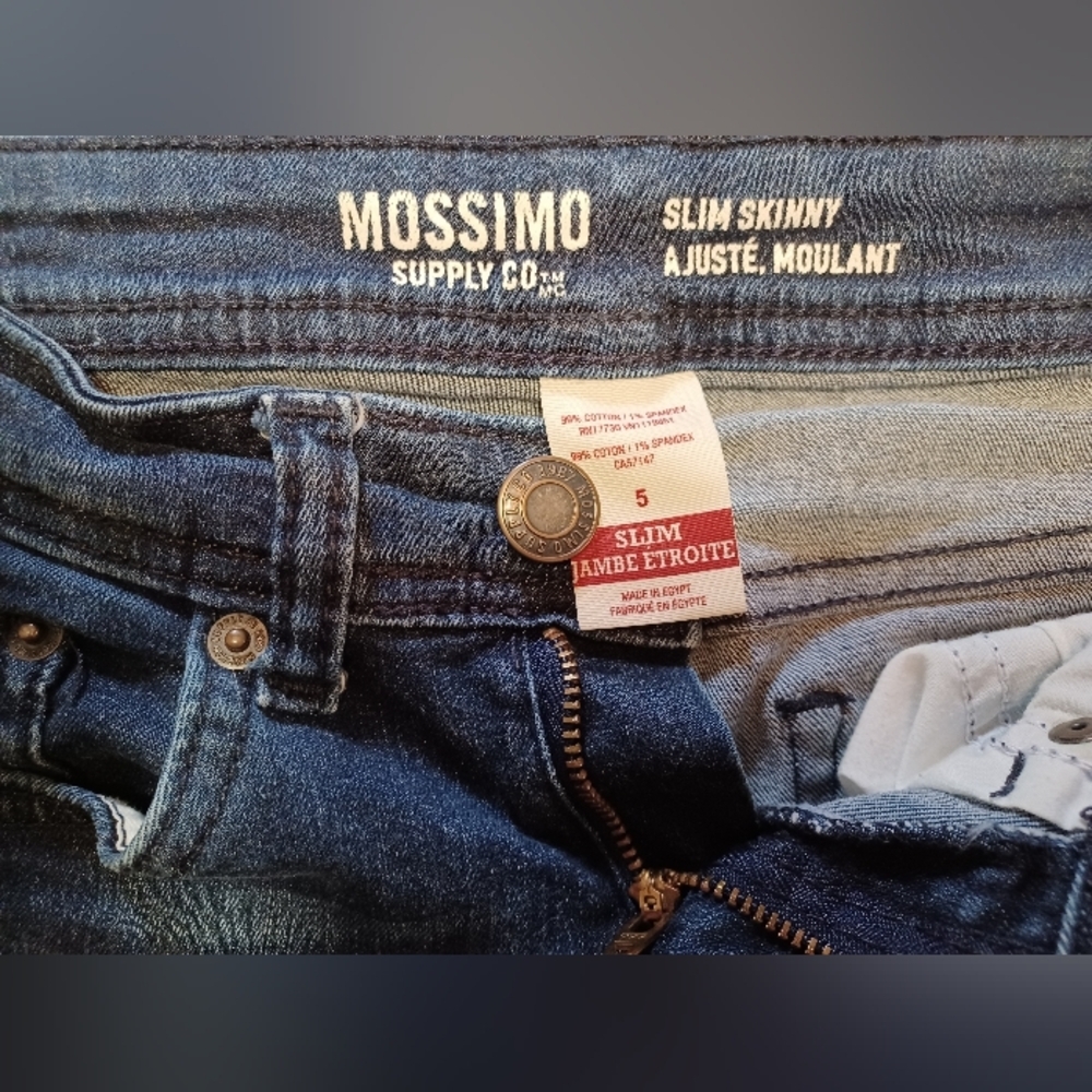 A Mossimo Supply Co. Dark Blue Slkm Skinny Raw Ankle Denim Jeans - Picture 9 of 9